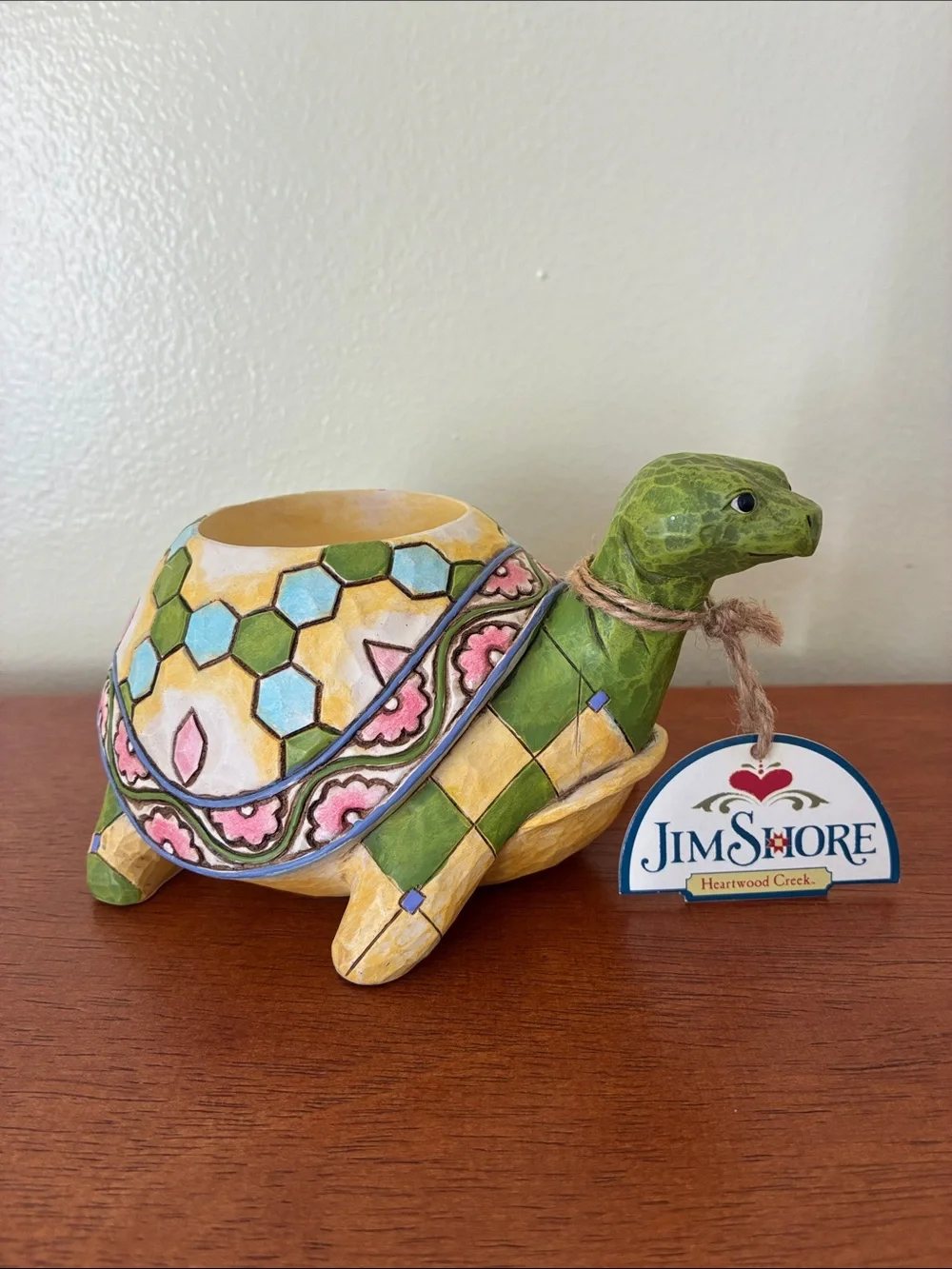 2007 Jim Shore Heartwood Creek Turtle Outdoor Candle Holder